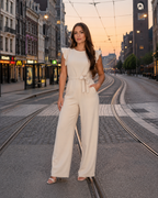 Hélisse - Dames Jumpsuit Met Wijde Pijpen En Vlindermouwen