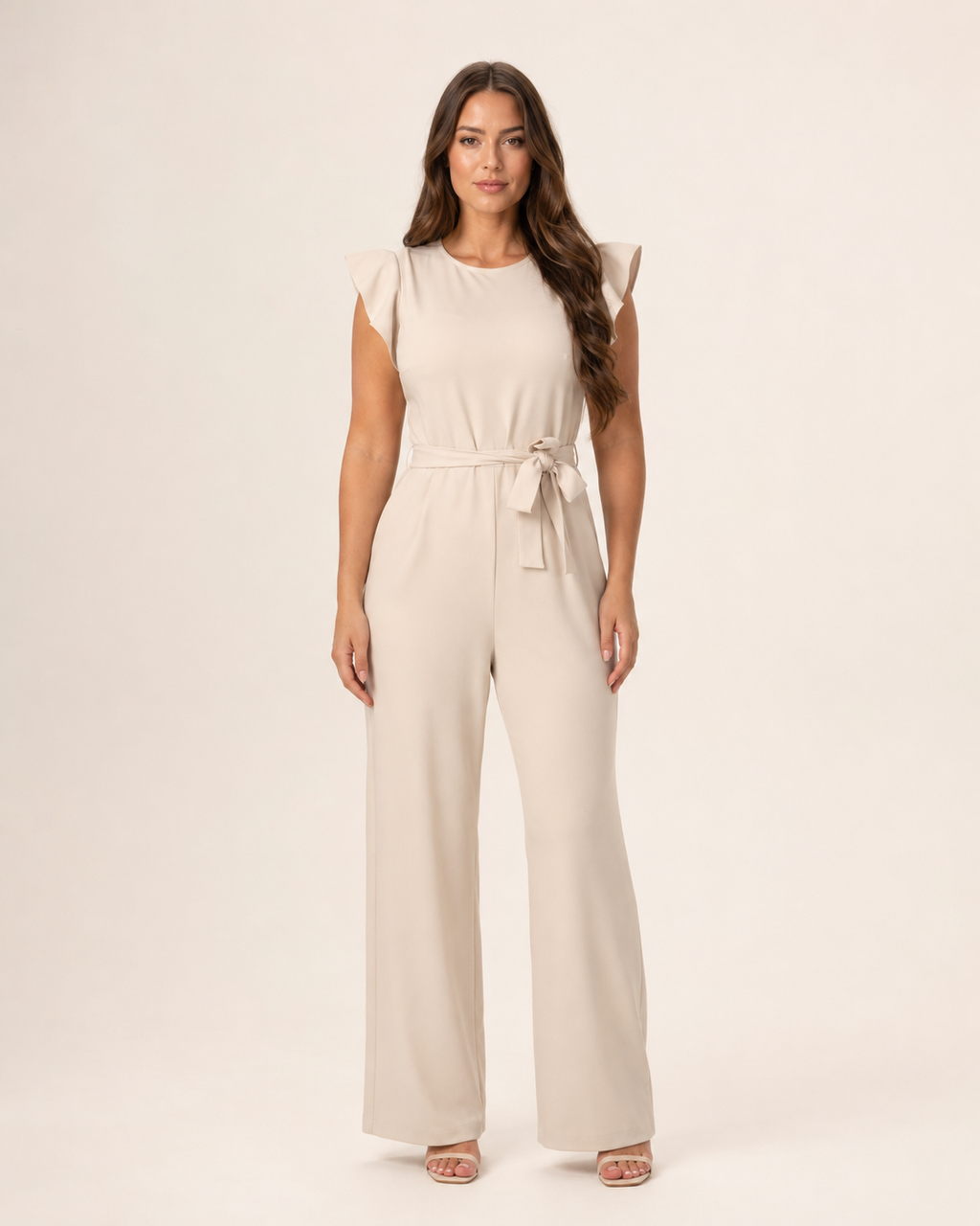 Hélisse - Dames Jumpsuit Met Wijde Pijpen En Vlindermouwen