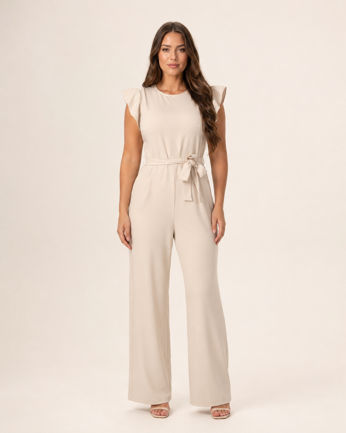 Hélisse - Dames Jumpsuit Met Wijde Pijpen En Vlindermouwen