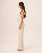Hélisse - Dames Jumpsuit Met Wijde Pijpen En Vlindermouwen