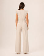 Hélisse - Dames Jumpsuit Met Wijde Pijpen En Vlindermouwen