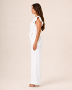 Hélisse - Dames Jumpsuit Met Wijde Pijpen En Vlindermouwen