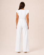 Hélisse - Dames Jumpsuit Met Wijde Pijpen En Vlindermouwen