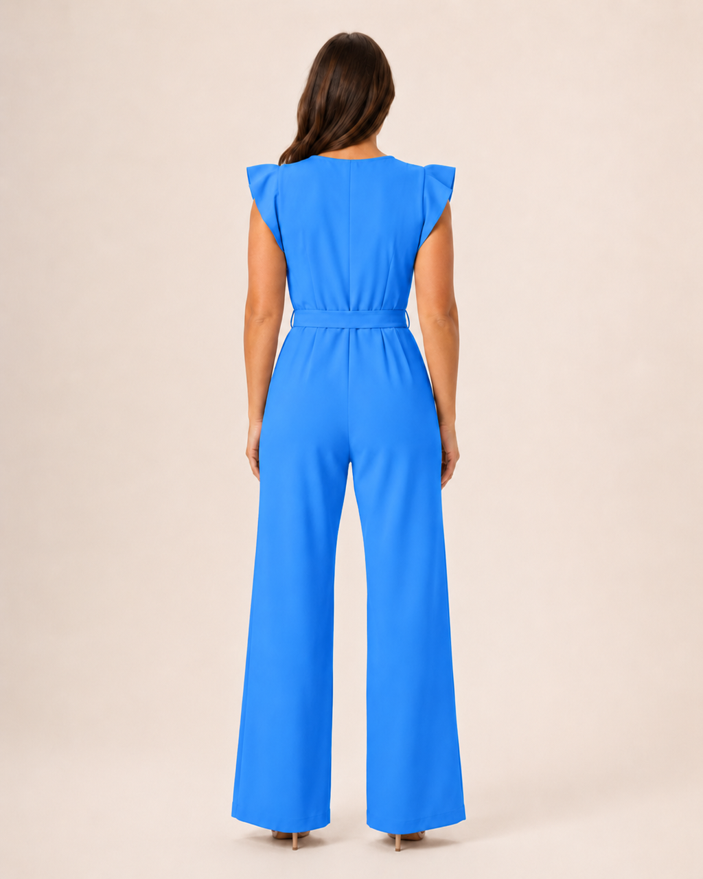 Hélisse - Dames Jumpsuit Met Wijde Pijpen En Vlindermouwen