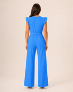 Hélisse - Dames Jumpsuit Met Wijde Pijpen En Vlindermouwen