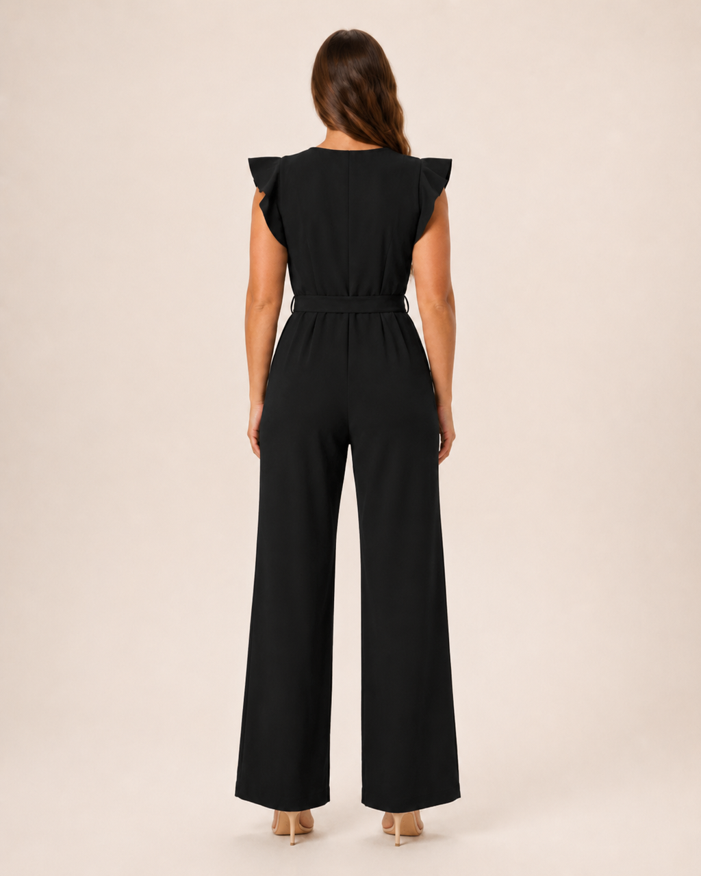 Hélisse - Dames Jumpsuit Met Wijde Pijpen En Vlindermouwen
