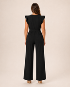 Hélisse - Dames Jumpsuit Met Wijde Pijpen En Vlindermouwen