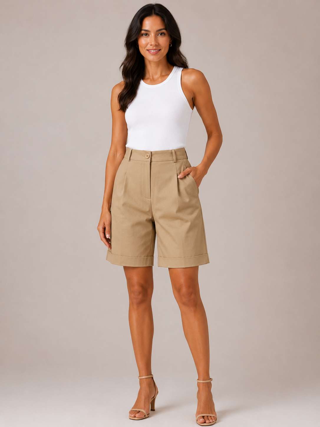 Pavona - Dames wide-fit short met elastische taille