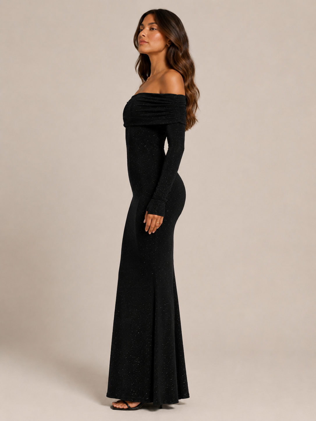 Marilou - Maxi-jurk Met Hoge Taille En Klokmouwen