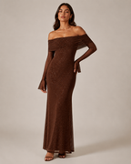Marilou - Maxi-jurk Met Hoge Taille En Klokmouwen