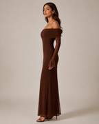 Marilou - Maxi-jurk Met Hoge Taille En Klokmouwen