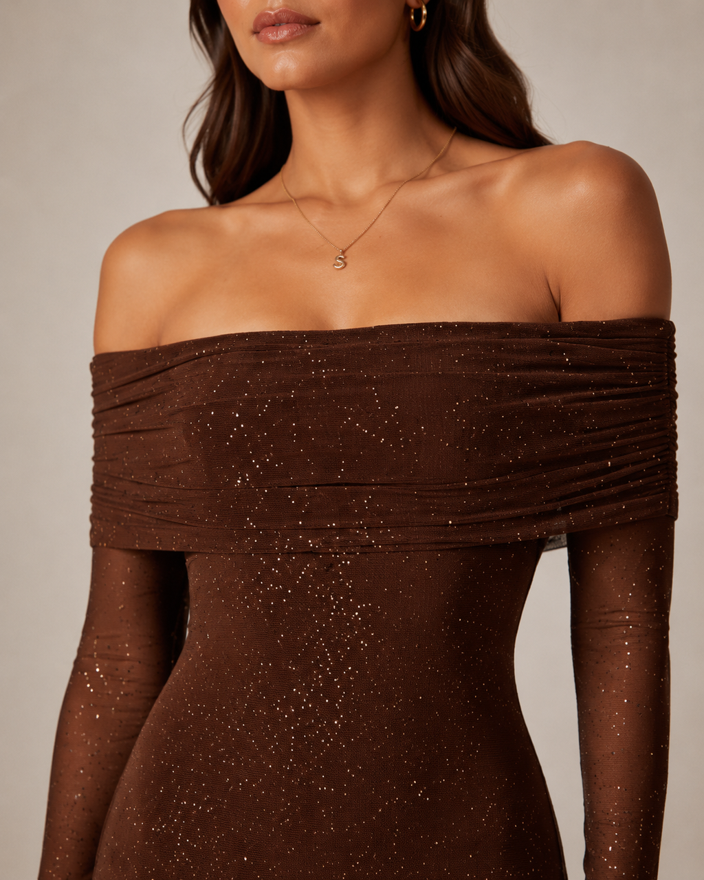Marilou - Maxi-jurk Met Hoge Taille En Klokmouwen
