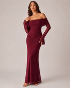 Marilou - Maxi-jurk Met Hoge Taille En Klokmouwen