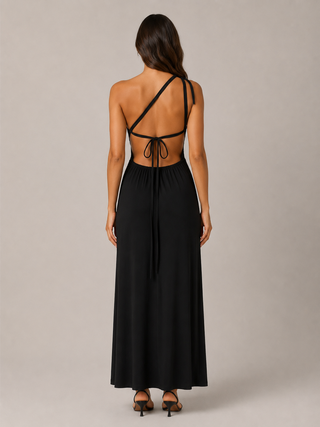 Laila - Lange Avondjurk Met One-Shoulder Halslijn En Hoge Split