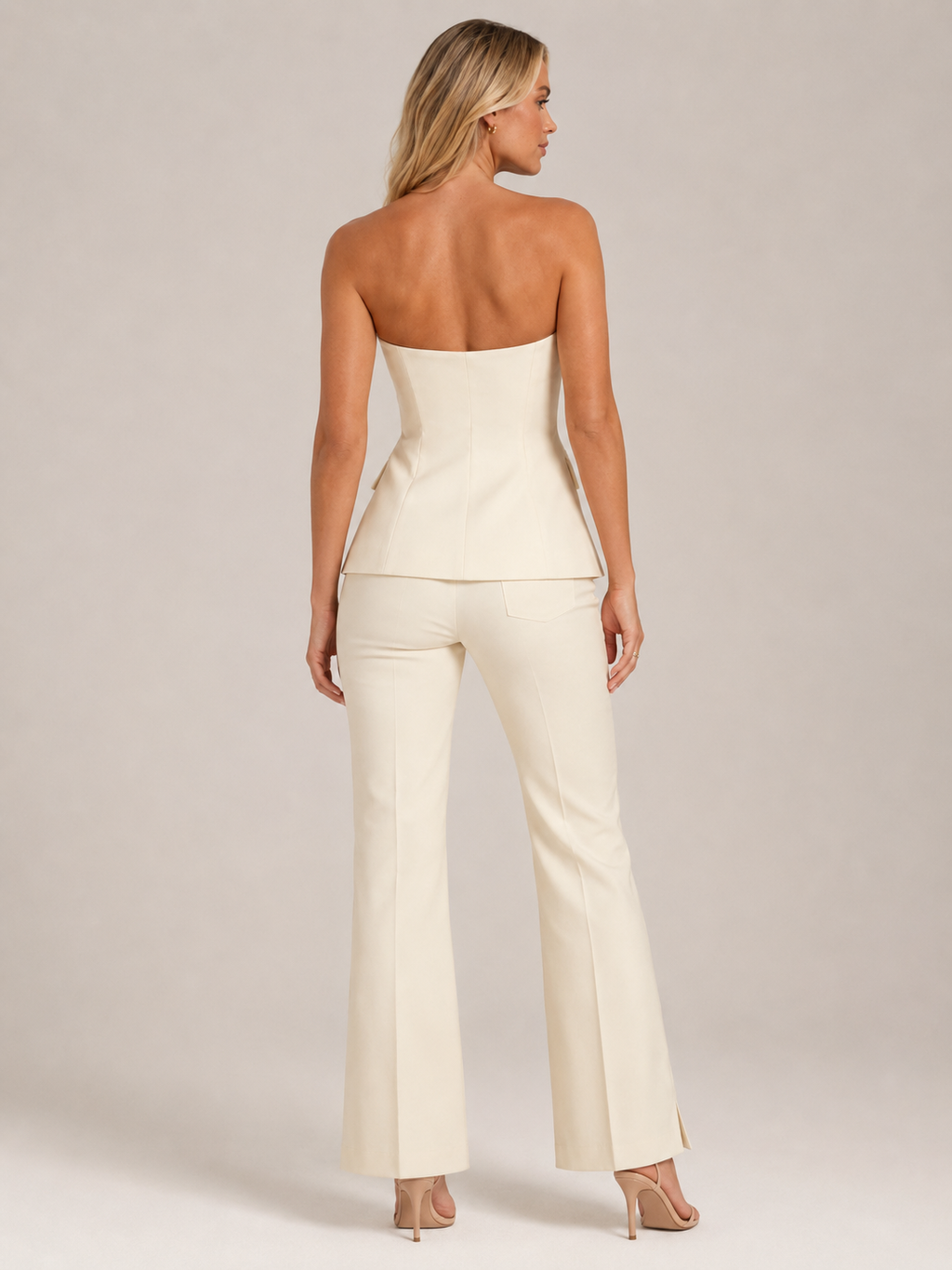 Nicolette - Tweedelige Set met Effen Top en Wijde Broek