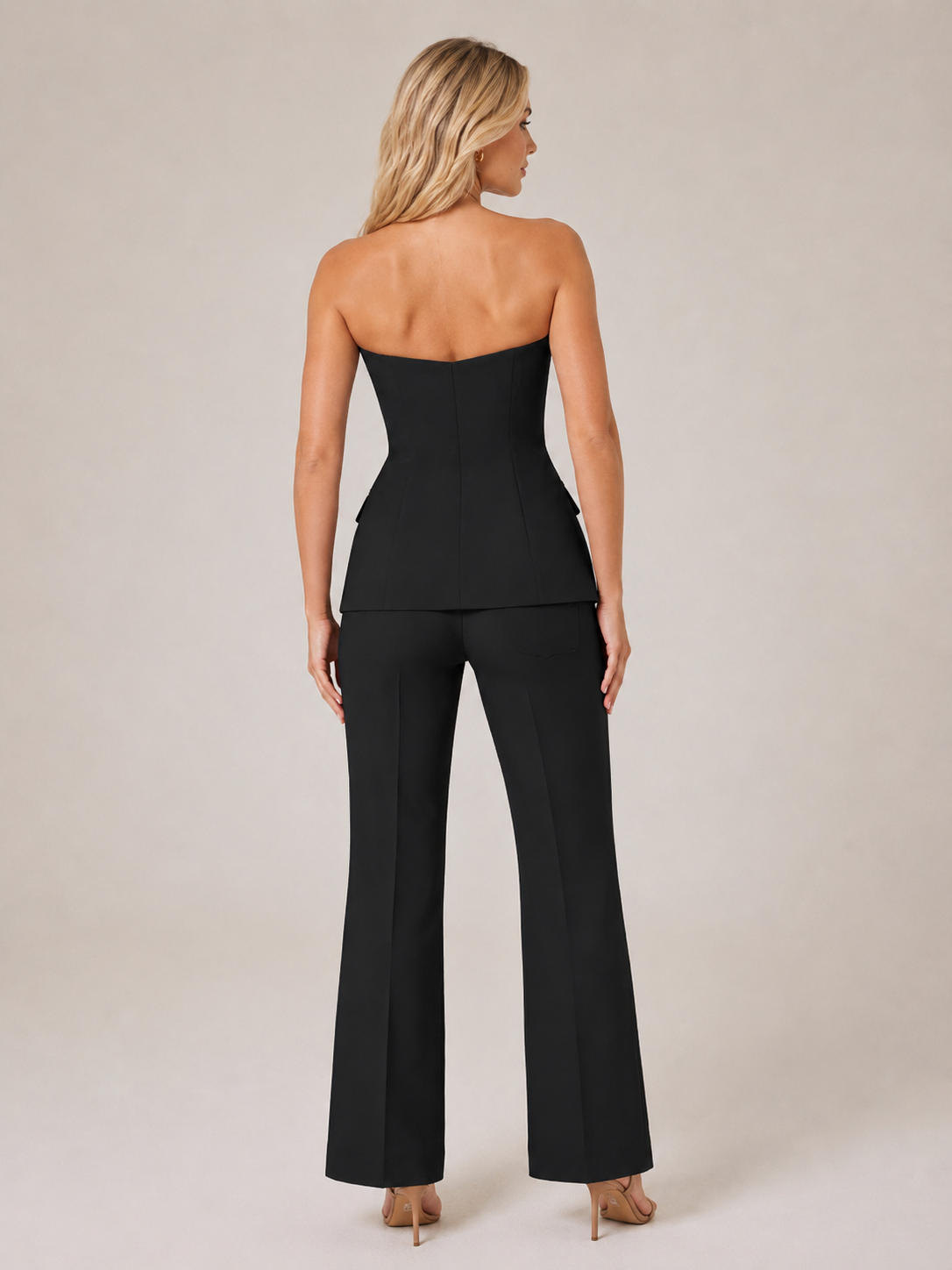Nicolette - Tweedelige Set met Effen Top en Wijde Broek