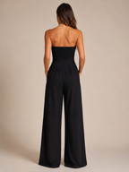 Nien - Strapless Jumpsuit met Vloeiende Pijpen