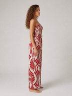 Nicolien - Strapless Maxi-jurk met Print en Gerimpeld Lijfje