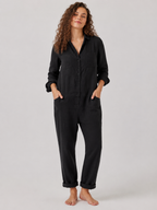Nieke - Jumpsuit met Lange Mouwen en Vloeiende Pasvorm
