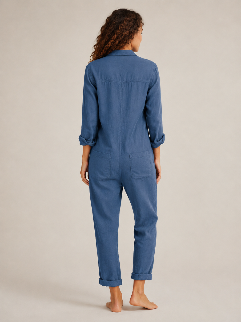 Nieke - Jumpsuit met Lange Mouwen en Vloeiende Pasvorm