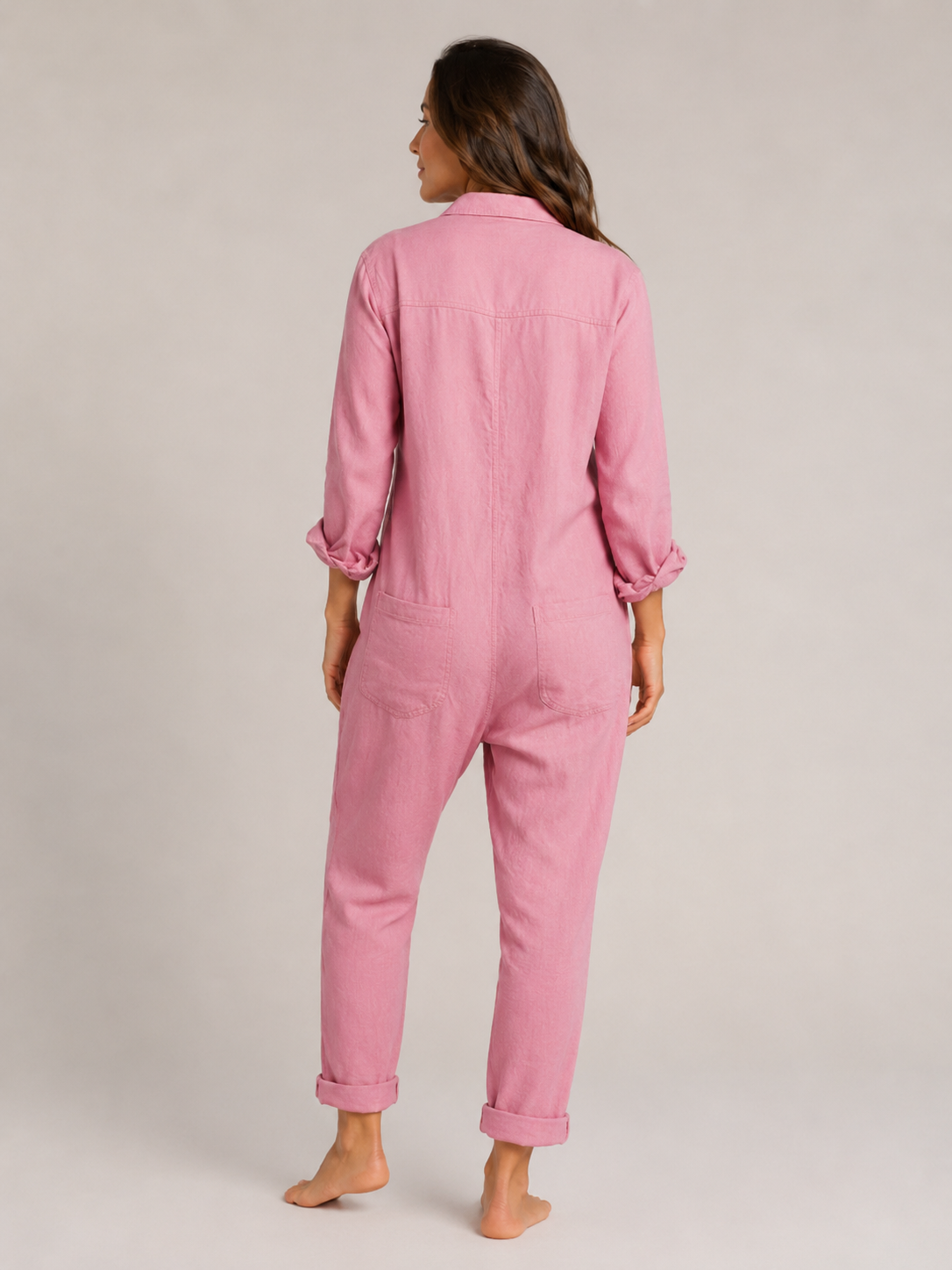 Nieke - Jumpsuit met Lange Mouwen en Vloeiende Pasvorm