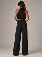 Niene - Tweedelige Set met Haltertop en Wijde Broek
