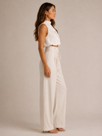 Niene - Tweedelige Set met Haltertop en Wijde Broek