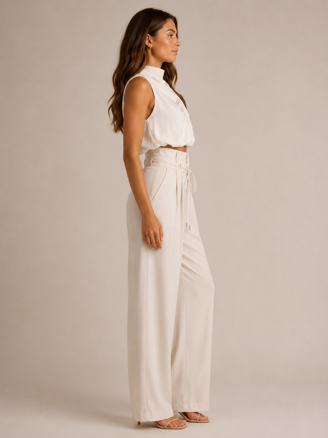 Niene - Tweedelige Set met Haltertop en Wijde Broek