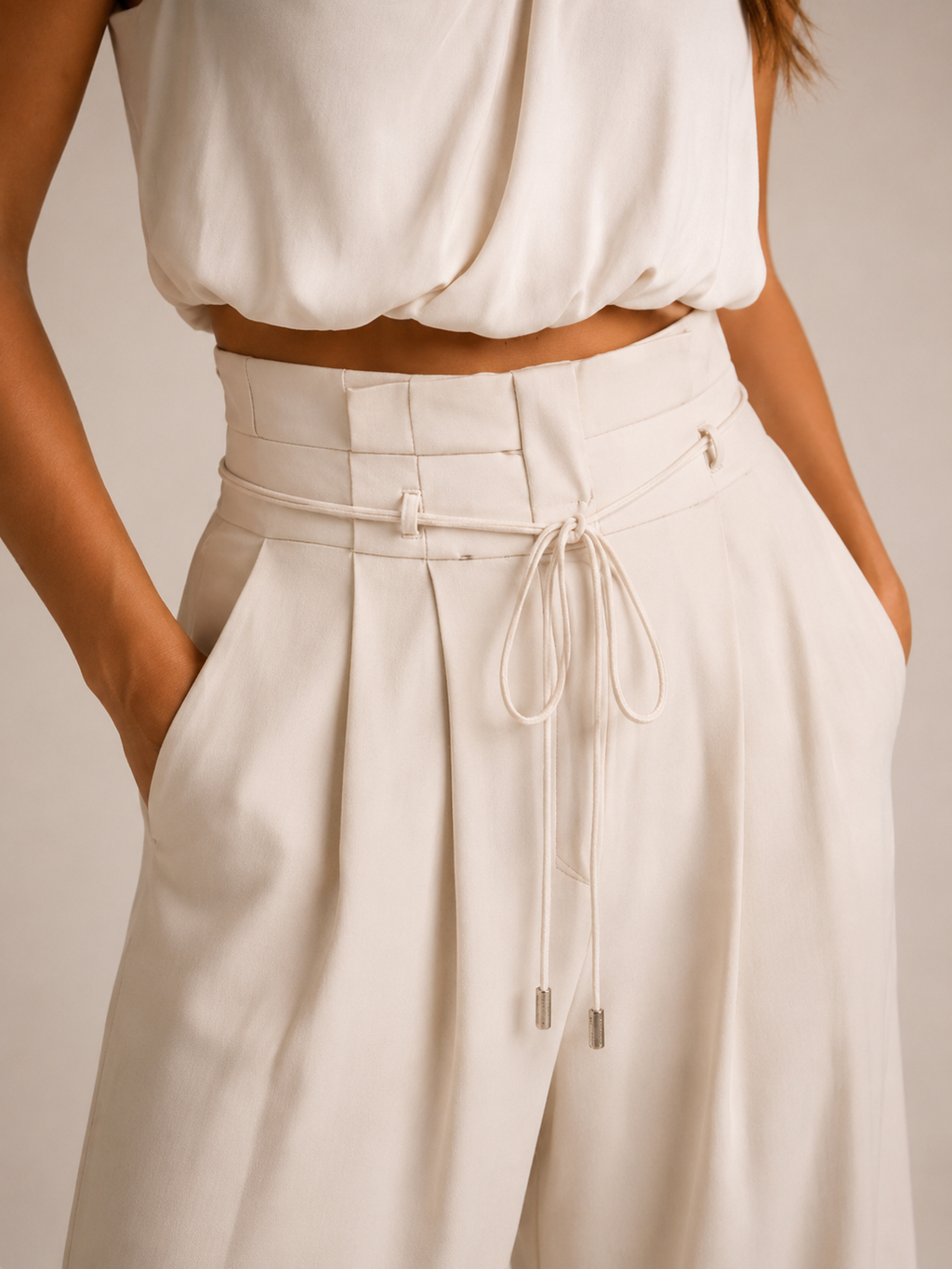 Niene - Tweedelige Set met Haltertop en Wijde Broek
