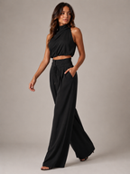 Niene - Tweedelige Set met Haltertop en Wijde Broek