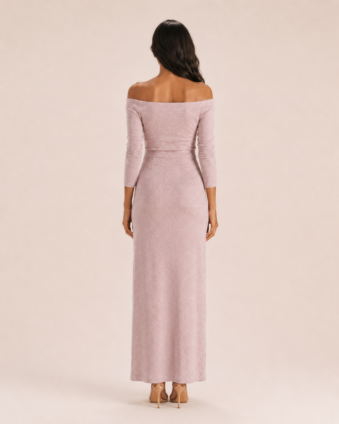 Héliane - Off-Shoulder Galajurk Met Lange Mouwen En Split