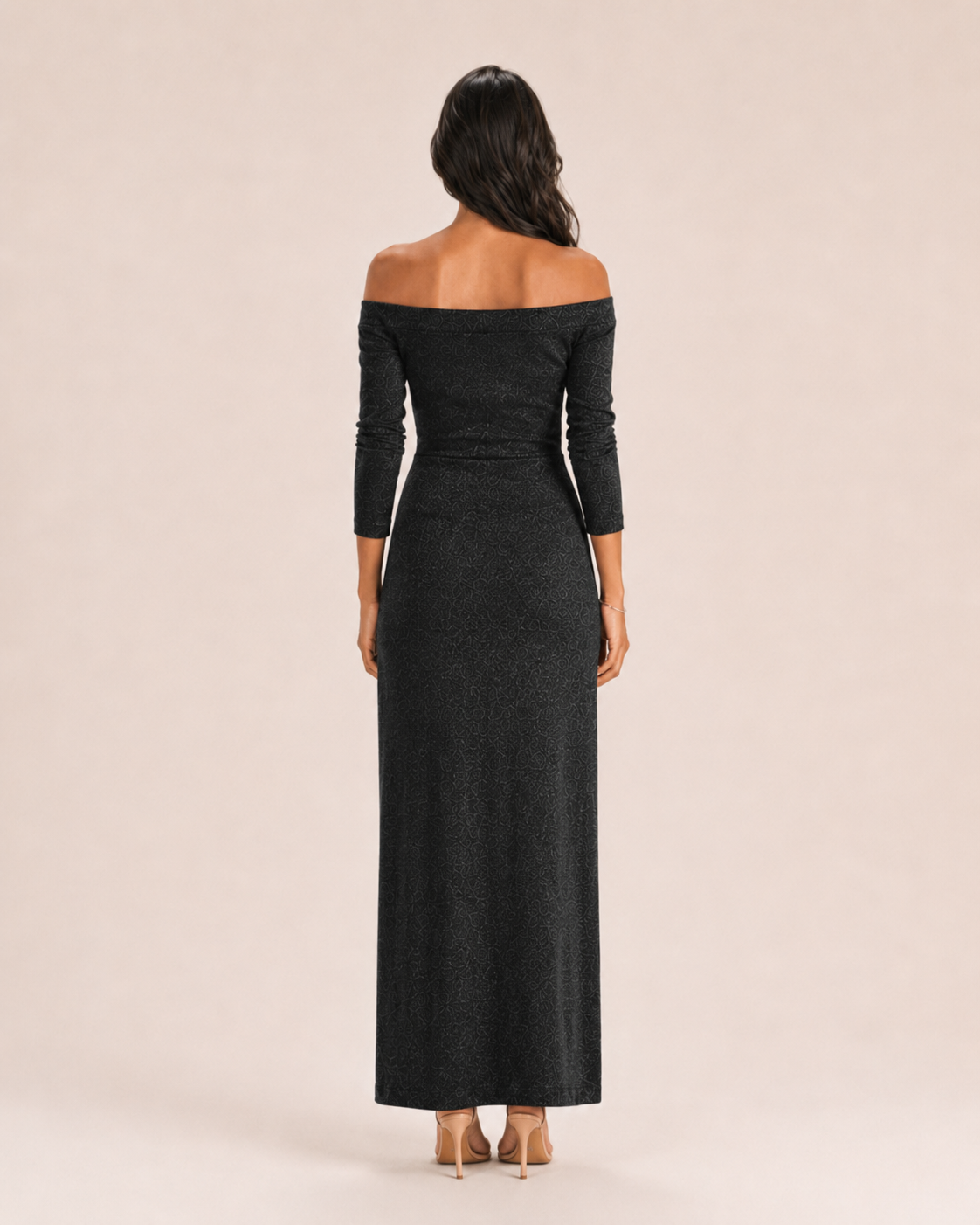 Héliane - Off-Shoulder Galajurk Met Lange Mouwen En Split