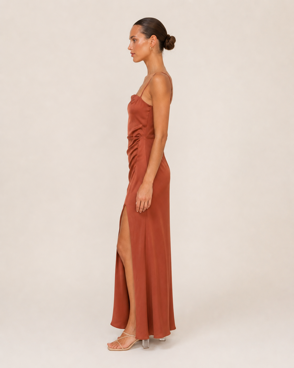 Heloise - Dames Slip Dress Met Zijsplit En Spaghettibandjes