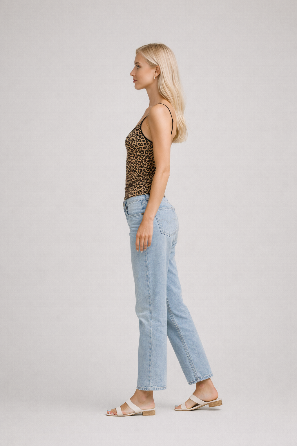Dinah – Kattenprint Dames Tanktop Met Verstelbare Bandjes
