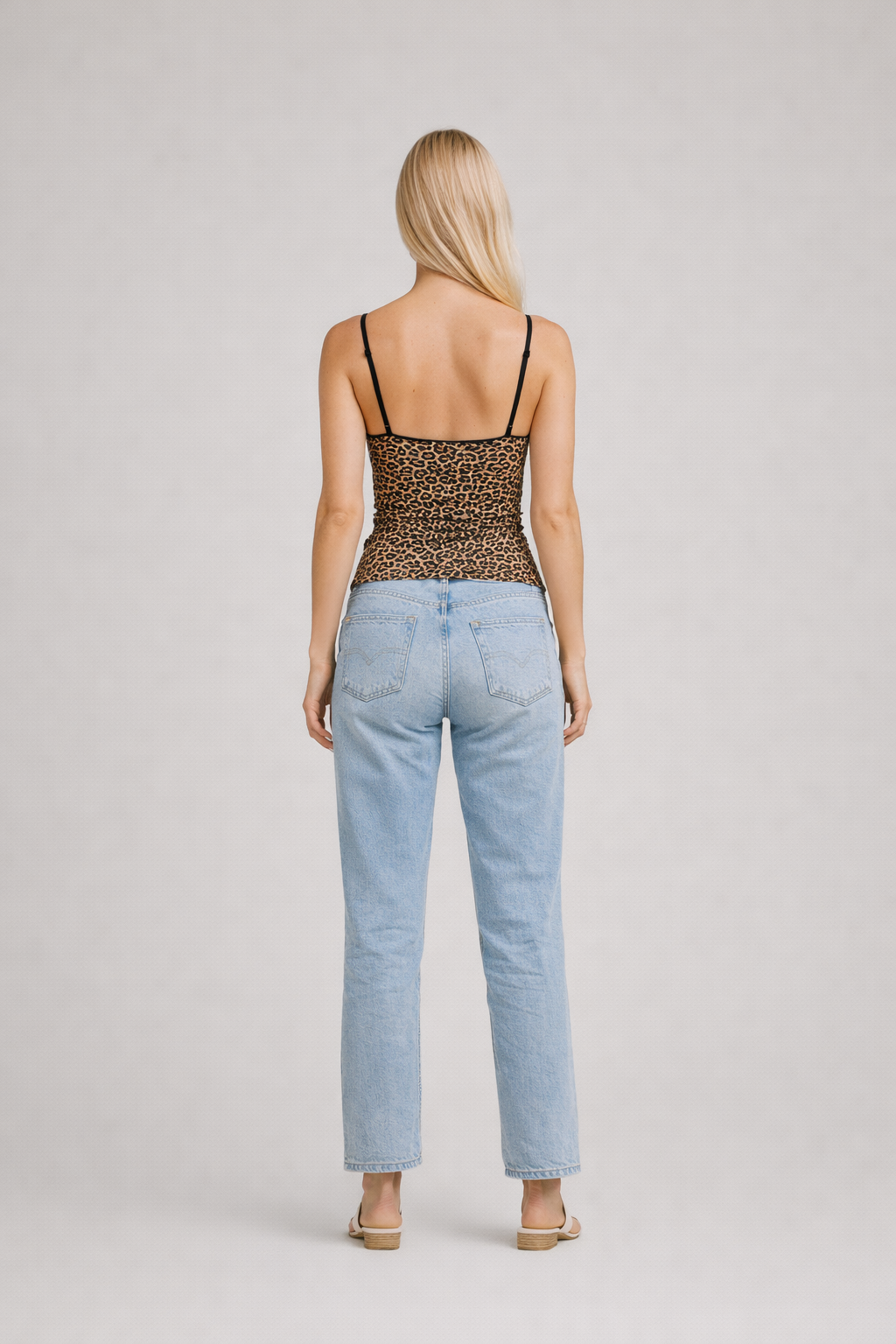 Dinah – Kattenprint Dames Tanktop Met Verstelbare Bandjes