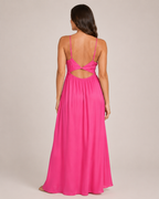 Isolde - Mouwloze Maxi-jurk Met V-hals En Open Rug