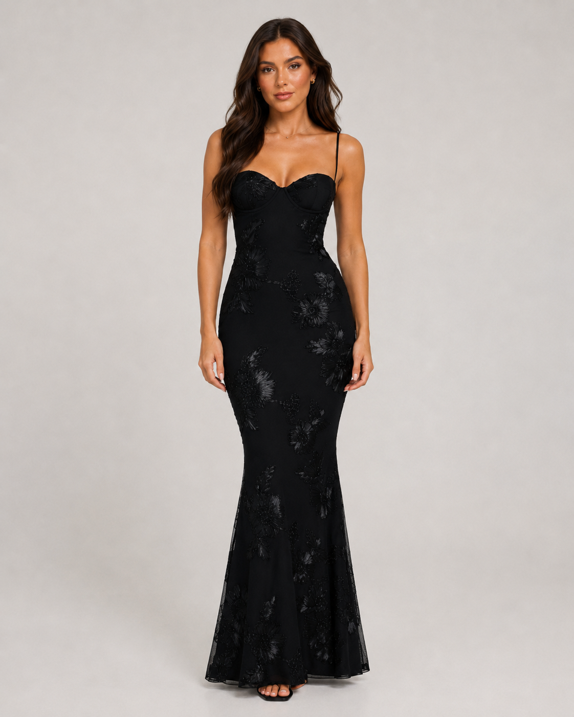 Kivana - Glitter Maxi-jurk Met Verstelbare Schouderbandjes