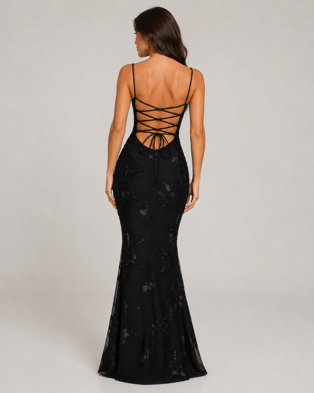 Kivana - Glitter Maxi-jurk Met Verstelbare Schouderbandjes