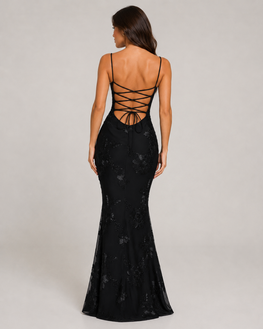 Kivana - Glitter Maxi-jurk Met Verstelbare Schouderbandjes