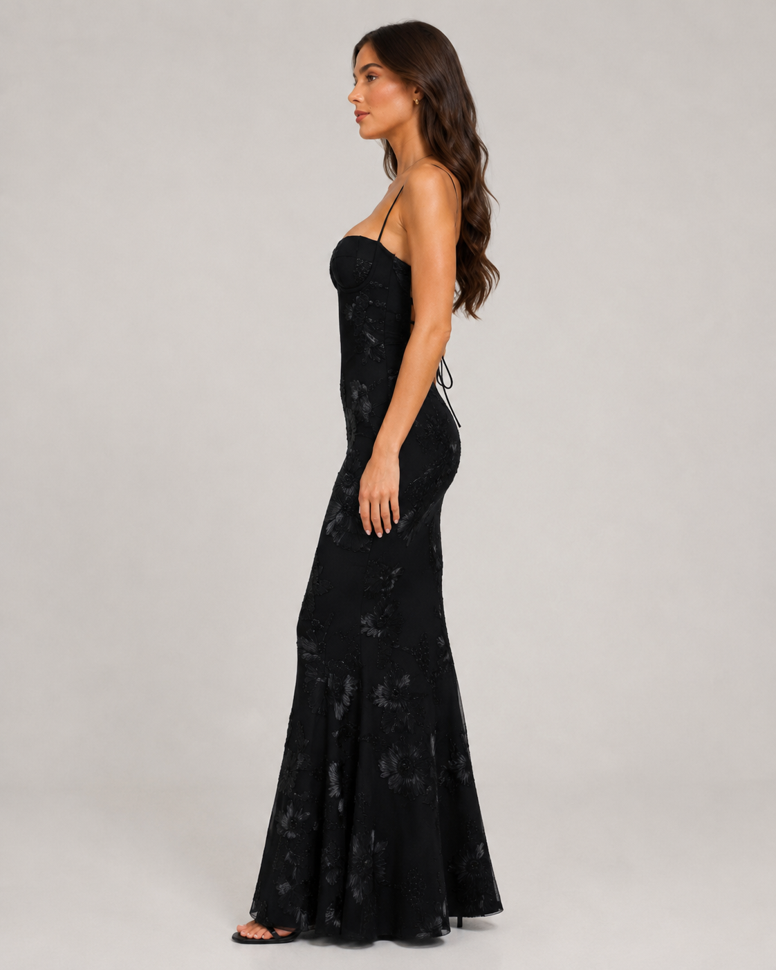 Kivana - Glitter Maxi-jurk Met Verstelbare Schouderbandjes