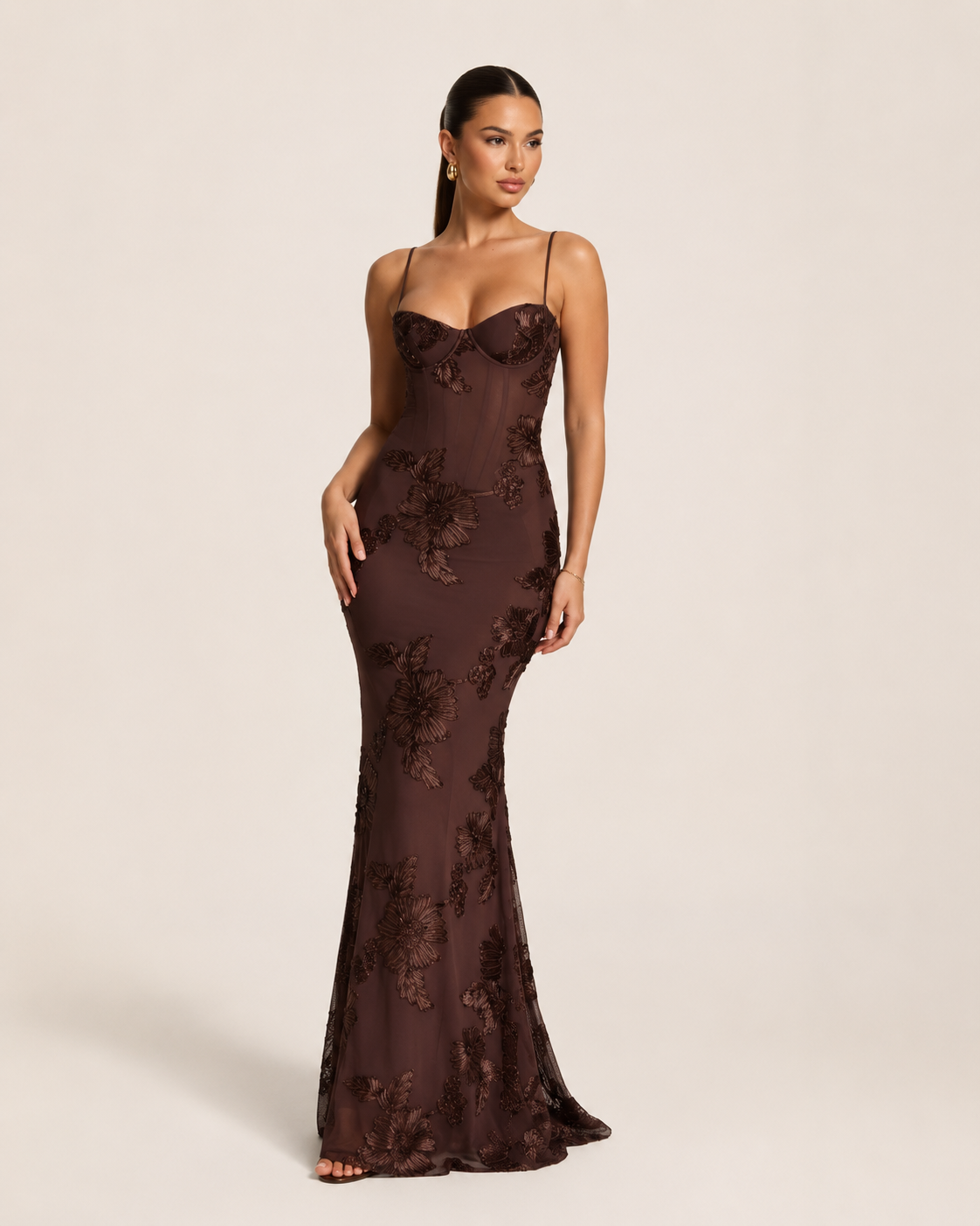 Kivana - Glitter Maxi-jurk Met Verstelbare Schouderbandjes