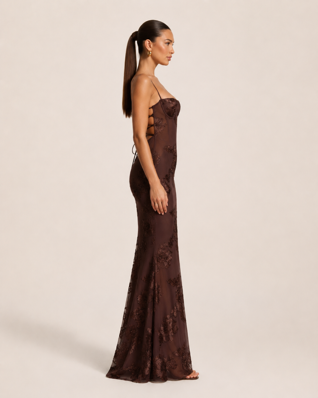 Kivana - Glitter Maxi-jurk Met Verstelbare Schouderbandjes
