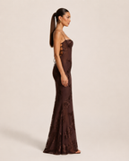 Kivana - Glitter Maxi-jurk Met Verstelbare Schouderbandjes