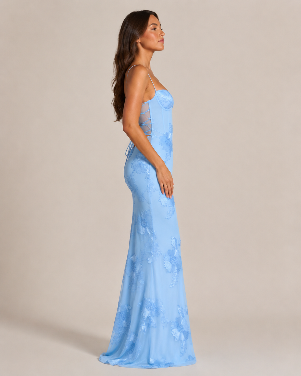 Kivana - Glitter Maxi-jurk Met Verstelbare Schouderbandjes