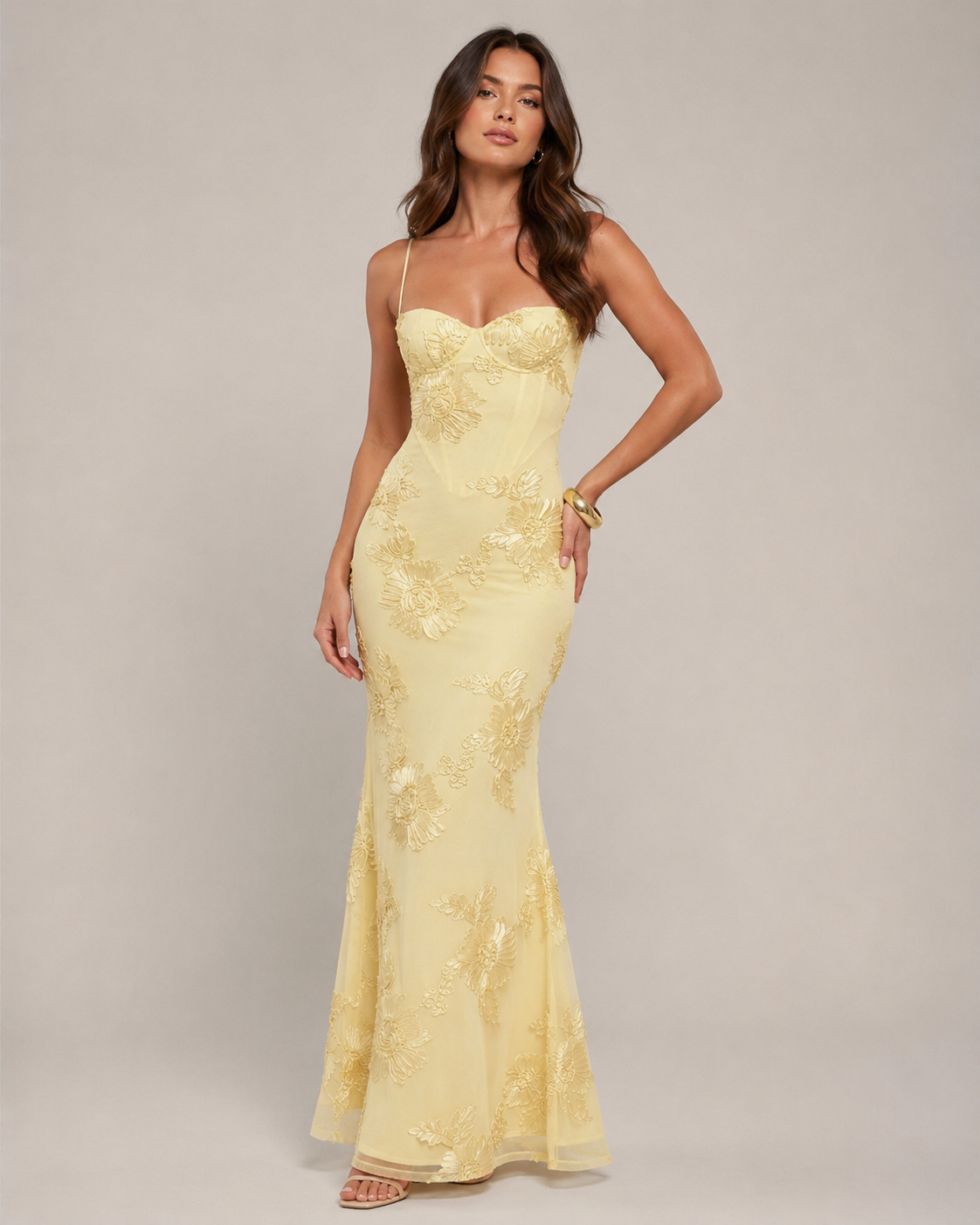 Kivana - Glitter Maxi-jurk Met Verstelbare Schouderbandjes