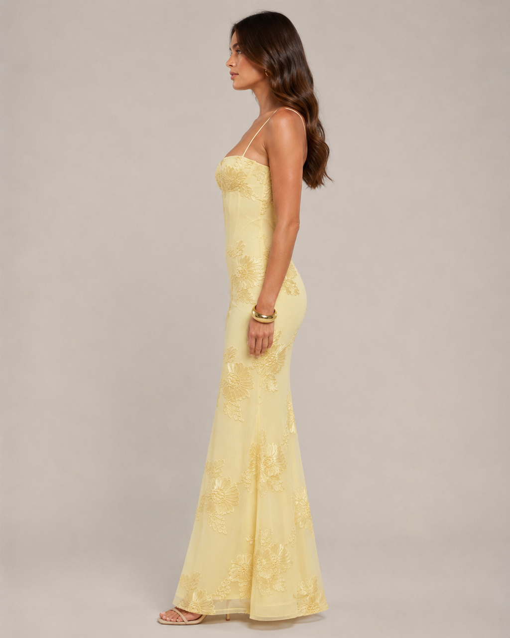 Kivana - Glitter Maxi-jurk Met Verstelbare Schouderbandjes