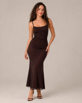 Kyana - Stretch Maxi-jurk met Fijne Schouderbandjes