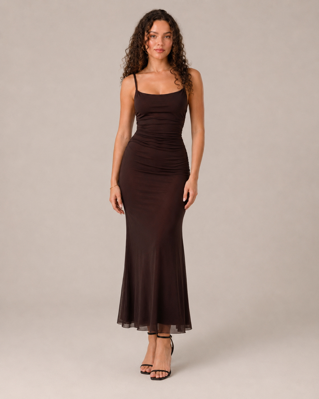 Kyana - Stretch Maxi-jurk met Fijne Schouderbandjes