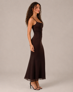 Kyana - Stretch Maxi-jurk met Fijne Schouderbandjes