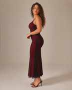 Kyana - Stretch Maxi-jurk met Fijne Schouderbandjes